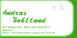 andras wohlland business card